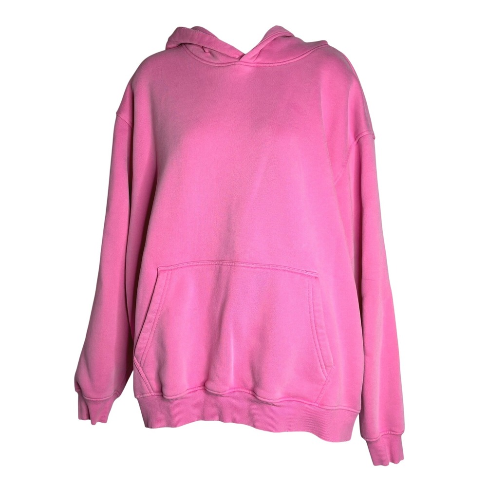 Oversized Pink Hoodie | Fleece Sweatshirt Bubblegum Pink | Size Medium